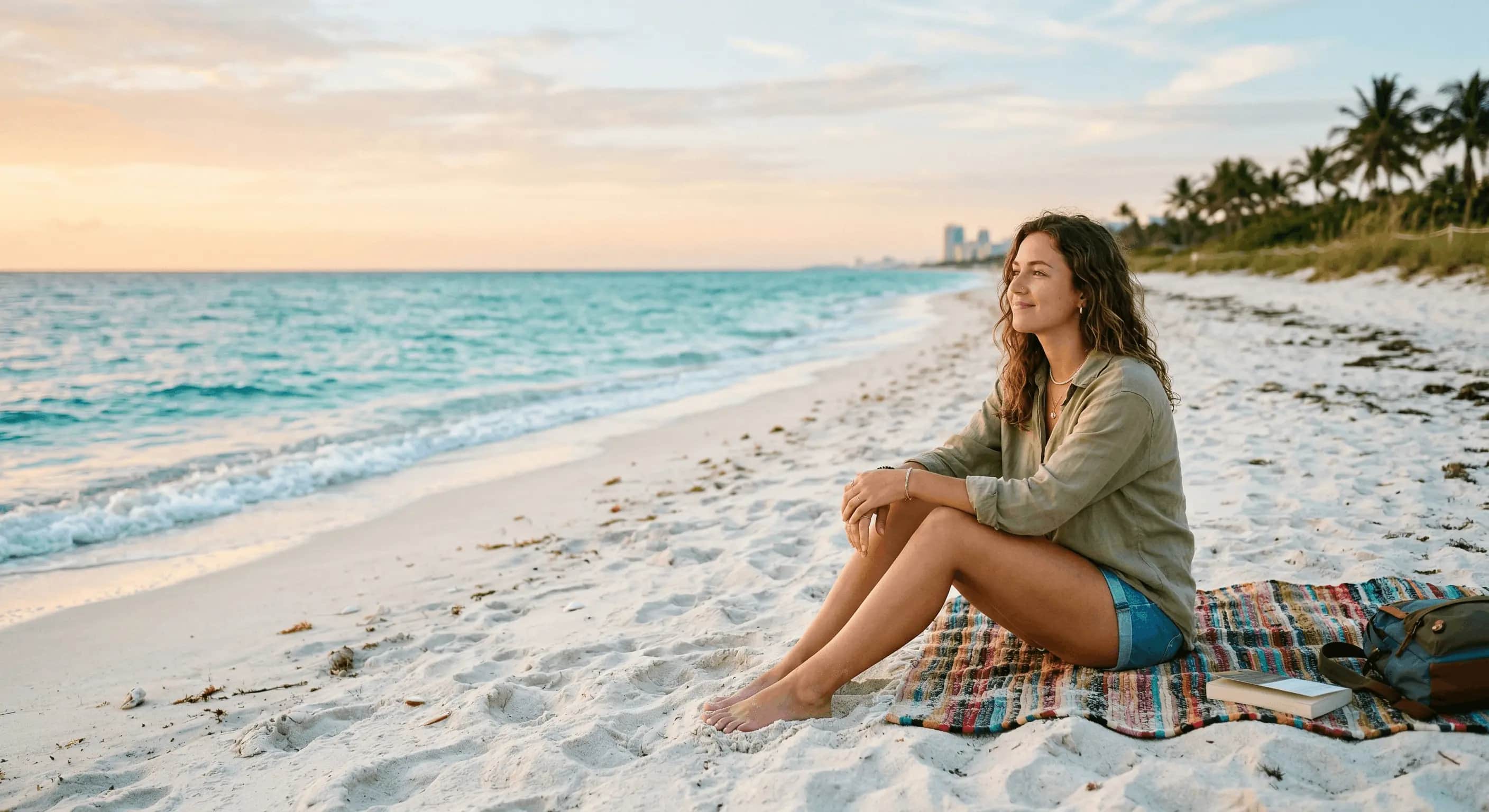 Teenager at the beach in Palm Beach, Florida